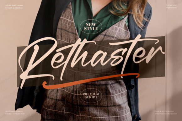 Rethaster: Elegant Script Font for Editorial Design